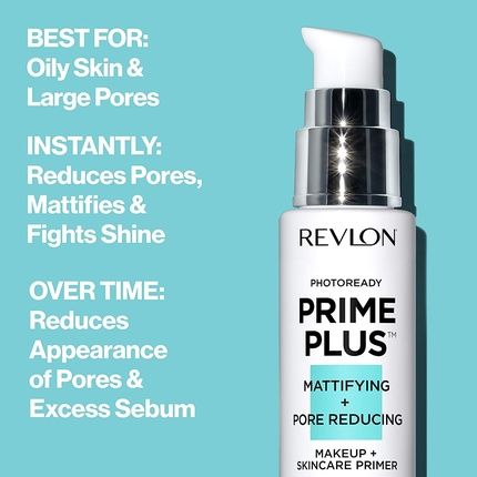 Revlon Prime Plus Makeup & Skincare Primer Mattifying And Pore Reducing With Salicylic Acid And Aha 30Ml - Image 3