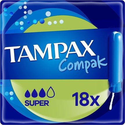 Tampax Compak Super Tampons With Applicator 18 Tampons Super Absorbent