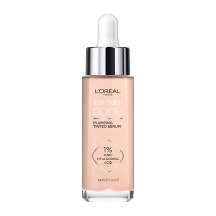 L'Oreal True Match Nude Plumping Tinted Serum Foundation 1-2 Rosy Light 30Ml