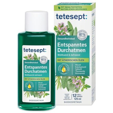 Tetesept Relaxing Breathing Bath - Health Bath With 5 Natural Essential Oils - Soothing Bath Additive For Relaxation And Relief