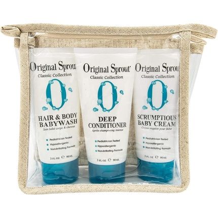 Original Sprout Travel Trio Hair & Body Baby Wash, Conditioner & Baby Cream