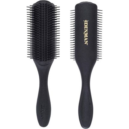 Denman Hair Brush With 9 Rows Of Bristles Black