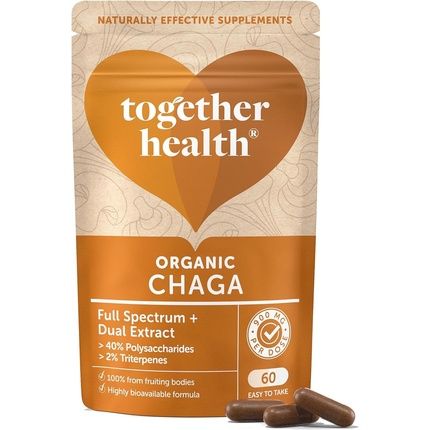 Organic Chaga High Strength 9000Mg Full Spectrum 40% Polysaccharides 30% Beta-Glucans Triterpenes Additive Free Capsules