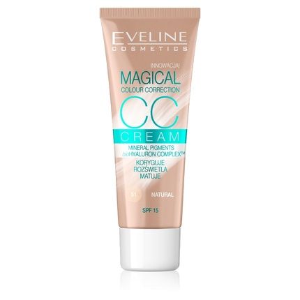 Eveline Magical Colour Correction Cc Cream Spf 15 Multifunctional Foundation 51 Natural 30Ml