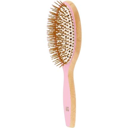 T4B Ilu Bamboom Detangling Eco Friendly Bamboo Hairbrush Pink Flamingo Oval