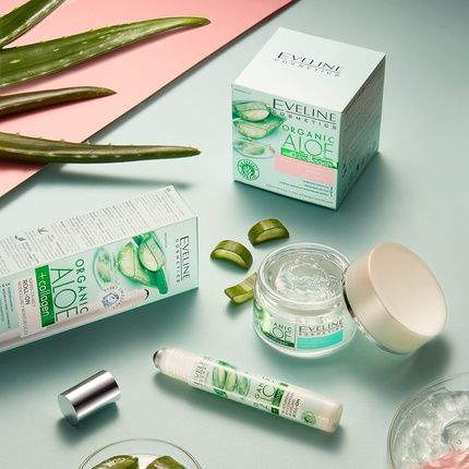 Eveline Cosmetics Organic Aloe + Collagen Moisturizing Mattifying Face Gel 50Ml - Image 3