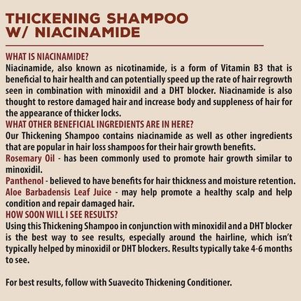 Suavecito Hair Thickening Shampoo With Niacinamide For Thinning Hair - Vitamin - Image 3