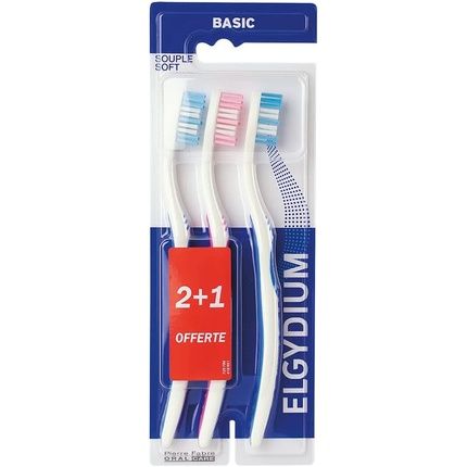 Elgydium Basic Soft Toothbrush Pack Of 3
