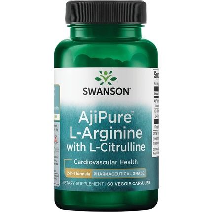 Swanson Ajipure L-Arginine With L-Citrulline Amino Acid 60 Veg Capsules