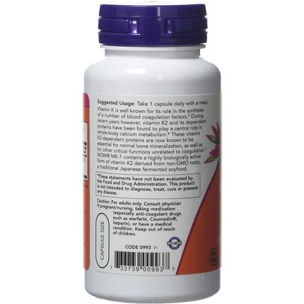 100Mcg Mk-7 Vitamin K-2 120 Veg Capsules