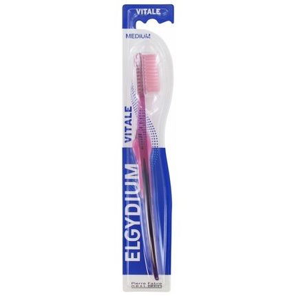 Elgydium Vitale Medium Toothbrush With Long Rounded Head
