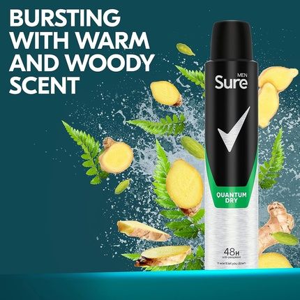 Sure Men Quantum Dry Anti-Perspirant Aerosol Deodorant For Men 200Ml - Image 3
