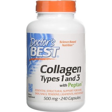Doctor'S Best Collagen Types 1 And 3 Capsules With Peptan 500Mg - 240 Count