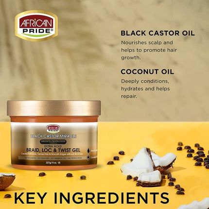 African Pride Black Castor Miracle Braid Lock Twist Gel 8Oz - Image 3