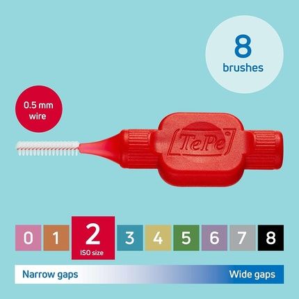 Tepe Interdental Brushes Original Red 0.5Mm 8 Brushes