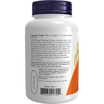 Now Super Primrose 1300Mg With Naturally Occurring Gla 60 Softgels - Image 3