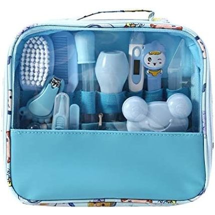 Moonvvin Baby Care Kit 13Pcs Health Care Accessories For Home And Travel With Carrying Bag Blue
