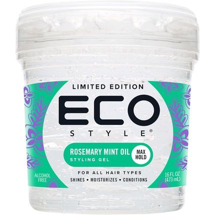 Eco Style Rosemary Mint Eco Styler Hair Gel Hydrate And Style Alcohol-Free 473Ml