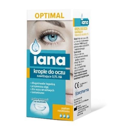 Iana Optimal Moisturizing Eye Drops 0.1% Ha 10Ml