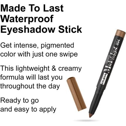 Pupa Milano Made To Last Waterproof Eyeshadow 004 Golden Brown 0.049Oz