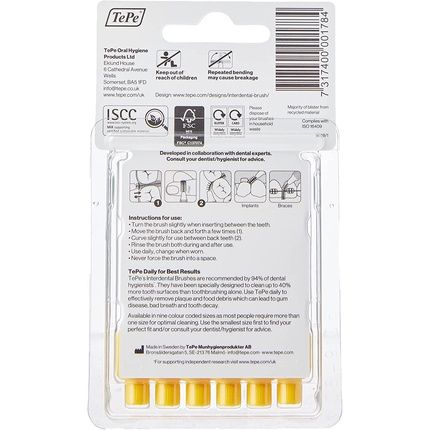 Tepe Interdental Brush 0.7Mm Yellow 6 Pieces