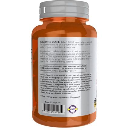 Now Foods L-Arginine Double Strength 1000Mg Nitric Oxide - Image 3
