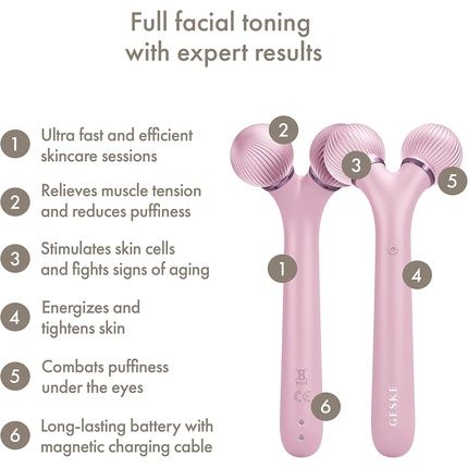 Geske Smart App Guided Sonic Facial Roller 4 In 1
