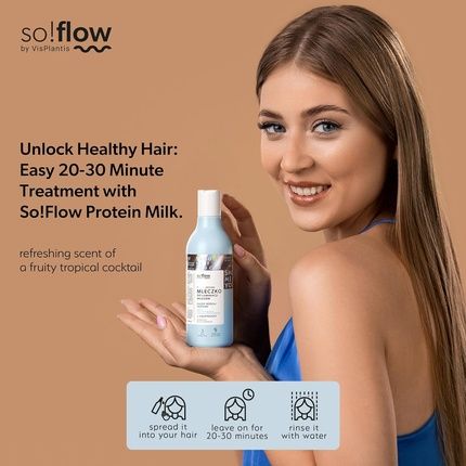 So!Flow Protein Milk For Hair Lamination Vegan Formula For Superior Hair Renewal With Reishi Mushroom And Natural Adaptogens