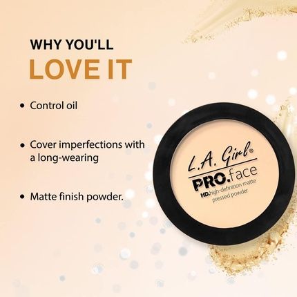 La Girl Pro Face High Definition Matte Pressed Powder 01 Fair