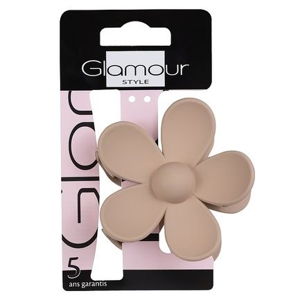 Glamour Beige Flower-Shaped Hair Clip Large