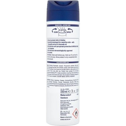 Nivea Men Sensitive Protect 48 Hours Antiperspirant Spray Deodorant 150Ml Avocado