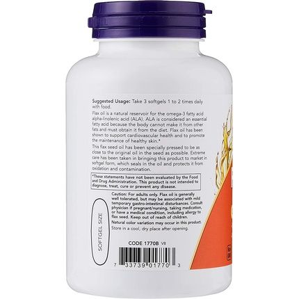 Now Foods Nf Flax Oil 1000Mg 100 Capsules