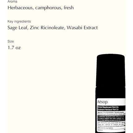 Aesop Herbal Deodorant Roll-On 50Ml - Image 3