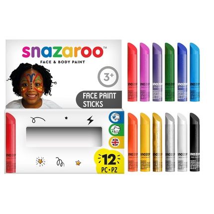 Snazaroo 1172193 Children'S Makeup Set With 12 Pens Water-Based Face Paint For Sensitive Skin For Carnival, Halloween
