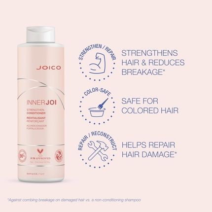 Joico Innerjoi Strengthen Conditioner For Damaged Color-Treated Hair Sulfate Paraben Free Vegan Formula 33.8 Ounce - Image 3