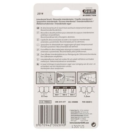 Gum Sunstar Proxab Brush Bidirection2314 Light Blue - Image 3