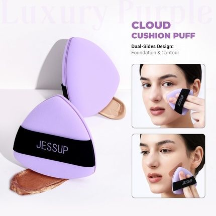 Jessup Triangle Powder Puff 2Pcs Soft For Foundation Setting - Image 3