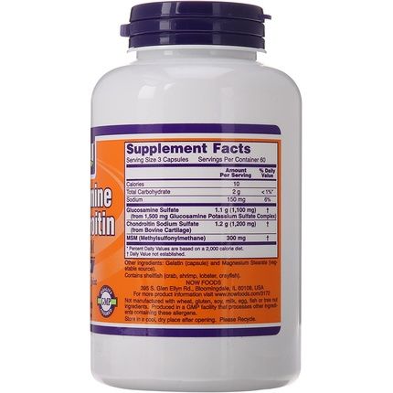 Now Foods Glucosamine Chondroitin Msm 180 Capsules