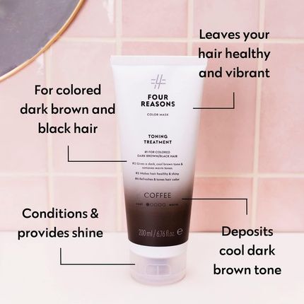 Four Reasons Color Mask Coffee Toning Treatment Color Depositing Conditioner 6.76 Fl Oz - Image 3