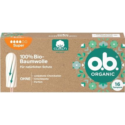 O.B. Organic Super Tampons 16 Pieces