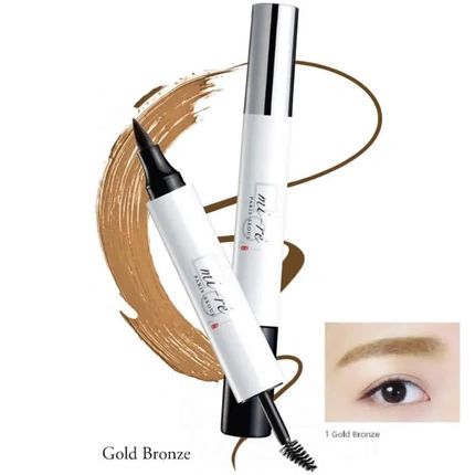 Mi-Re Eyebrow Felt + Mascara Eyebrow Pencil Brow Feather Perfection Brown 8.2G Gold Bronze