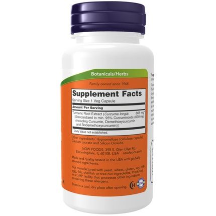 Now Foods Curcumin 60 Plant-Based Capsules For Joint Health And Anti-Inflammatory