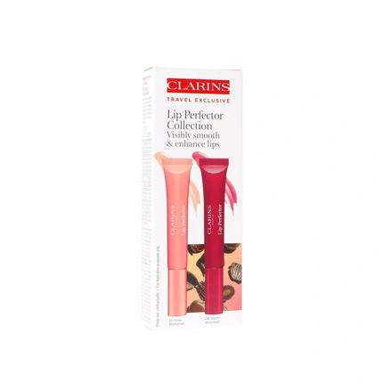 Clarins Lip Perfector Duo 01 Rose Shimmer و08 Plum Shimmer - 12 مل لكل منهما