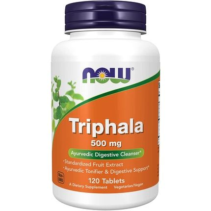 Now Foods Triphala 500Mg Harada Amla Behada 120 Tablets