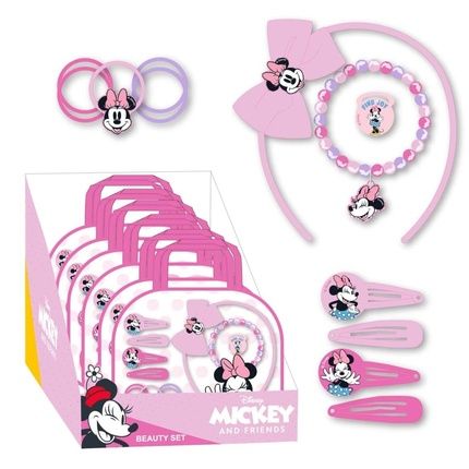 Minnie Beauty Set For Kids - Includes 5 Hair Ties, 1 Headband, 4 Hair Clips, 1 Bracelet, And 1 Ring - Original Product Designed In Spain