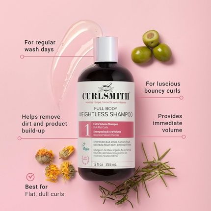 Curlsmith Full Body Weightless Cleanser Volumizing Shampoo For Wavy And Curly Hair