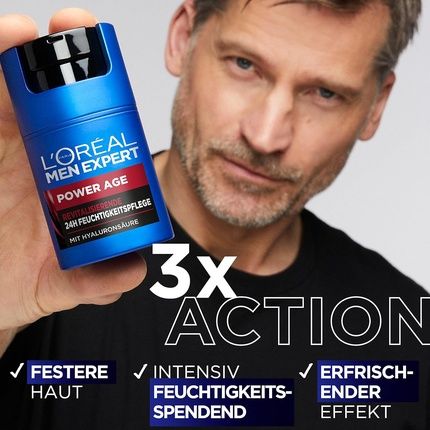 L'Oreal Men Expert Face Care Against Wrinkles Anti-Ageing Moisturiser For Men With Hyaluronic Acid 50Ml