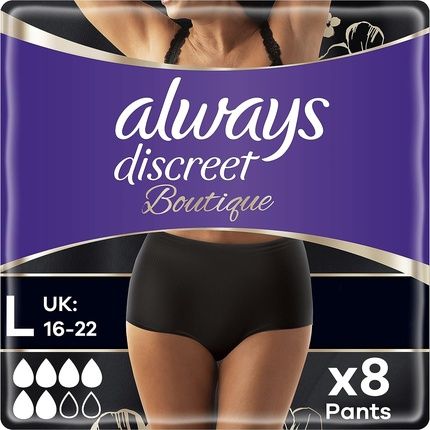سراويل سلس البول من Always Discreet Boutique للنساء مقاس كبير جدًا - عبوة من 8 قطع