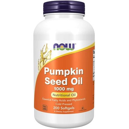 Now Supplements Pumpkin Seed Oil 1000Mg With Essential Fatty Acids And Phytosterols - 200 Softgels