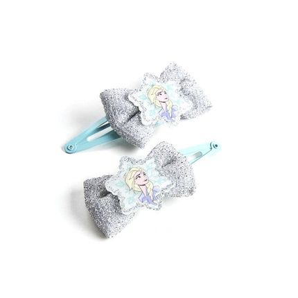 Frozen Silver Blue Bow Hair Clips
